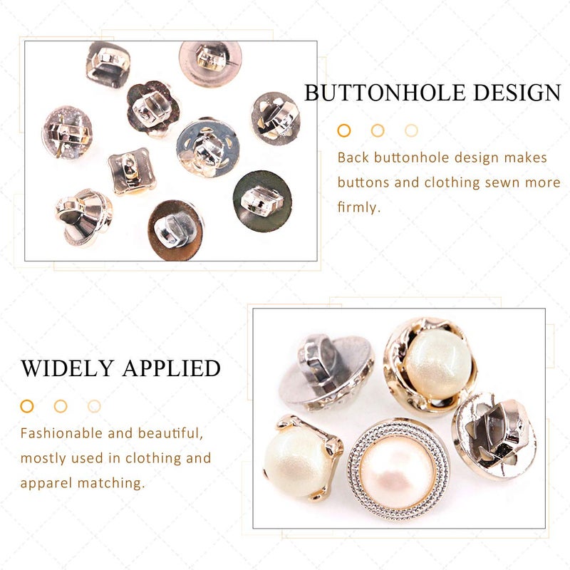 Rustark 150 Piece Assorted Pearl Buttons Resin White Pearl Shank Button 8mm 10mm 11mm Vintage Sewing Button Come with Storage Case for Crafts, Clothes, Wedding Dress and DIY Project - Image 4